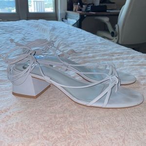 Baby blue lace up sandals